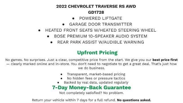 2022 Chevrolet Traverse RS