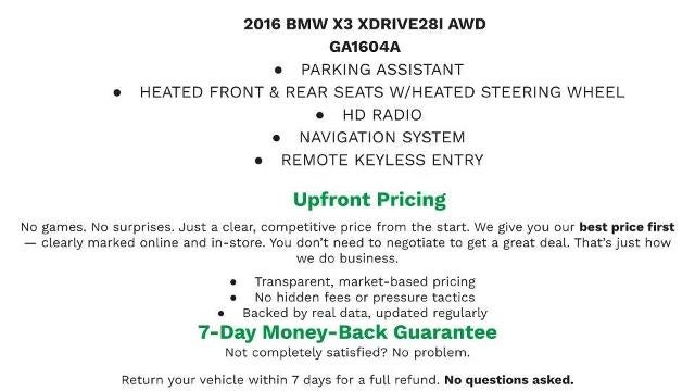 2016 BMW X3 AWD 4dr SAV