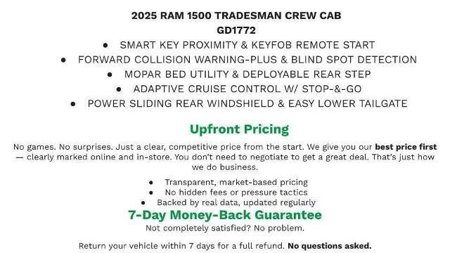 2025 RAM 1500 Tradesman Crew Cab 4x4 5'7" Box