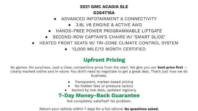 2021 GMC Acadia SLE