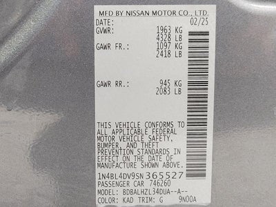 2025 Nissan Altima SV FWD