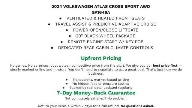 2024 Volkswagen Atlas Cross Sport 2.0T SE w/Technology