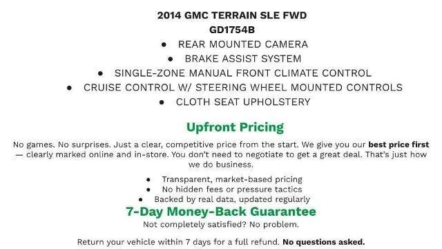 Used 2014 GMC Terrain SLE-1 with VIN 2GKALMEK0E6275495 for sale in Manitowoc, WI