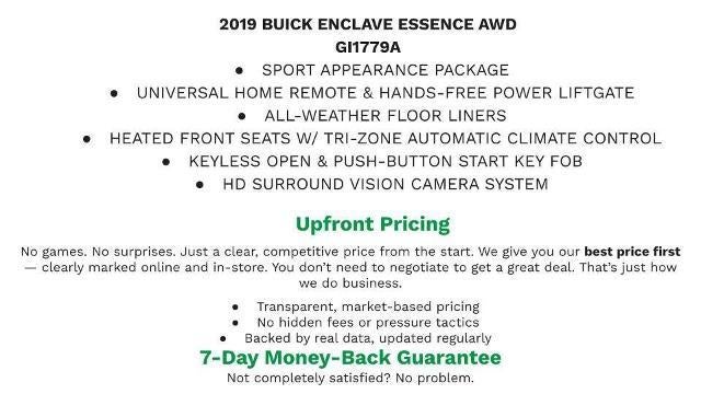 Used 2019 Buick Enclave Essence with VIN 5GAEVAKW4KJ216723 for sale in Manitowoc, WI